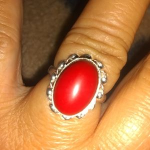 FABULOUS!/ RED CORAL GEMSTONE RING ❤️